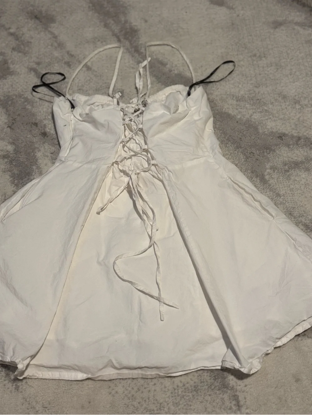 Forever 21 White Lace-Up Mini Dress